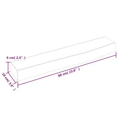 vidaXL Raft de perete maro închis 60x10x6 cm lemn masiv stejar tratat