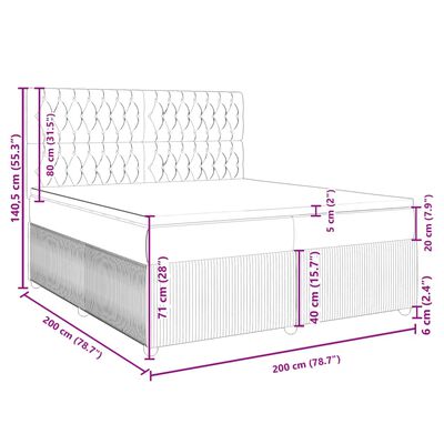 vidaXL Pat box spring cu saltea, maro închis, 200x200 cm, textil