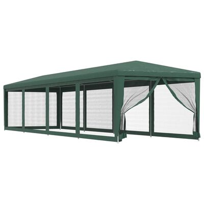 vidaXL Cort de petrecere cu 10 pereți din plasă, verde, 3x12 m, HDPE