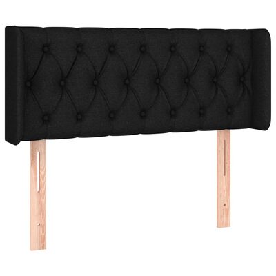vidaXL Tăblie de pat cu aripioare negru 103x16x78/88 cm textil