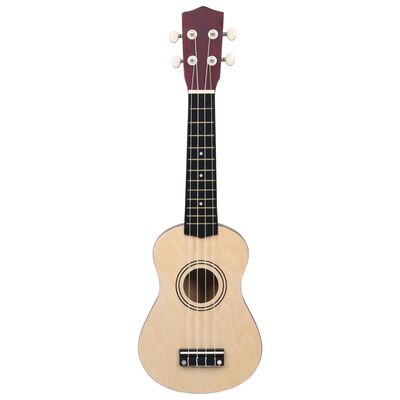 vidaXL Set ukulele soprano, cu husă, pentru copii, natural, 21"