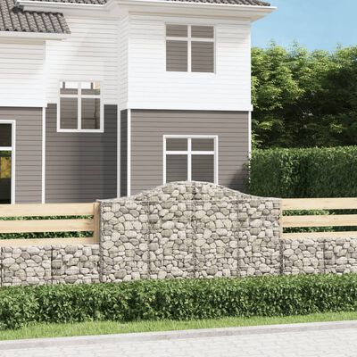 vidaXL Coșuri gabion arcuite 8 buc, 200x30x120/140 cm, fier galvanizat