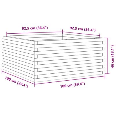 vidaXL Jardinieră de grădină, 100x100x46 cm, lemn masiv de pin