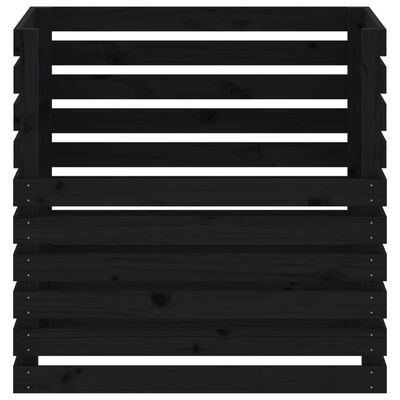 vidaXL Compostor, negru, 80x80x78 cm, lemn masiv de pin