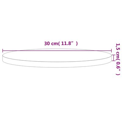 vidaXL Blat de masă rotund, Ø30x1,5 cm, lemn masiv de fag