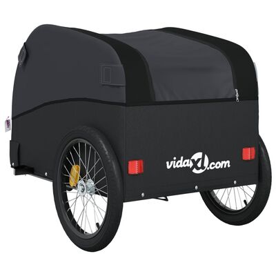 vidaXL Remorcă pentru biciclete, negru, 30 kg, fier