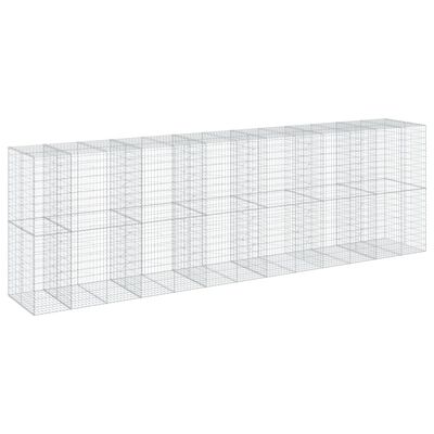 vidaXL Coș gabion cu capac, 650x100x200 cm, fier galvanizat