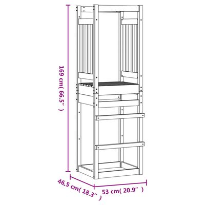 vidaXL Turn de joacă, 53x46,5x169 cm, lemn de pin impregnat