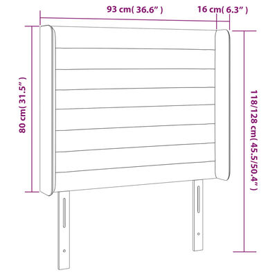 vidaXL Tăblie de pat cu aripioare, crem, 93x16x118/128 cm, textil