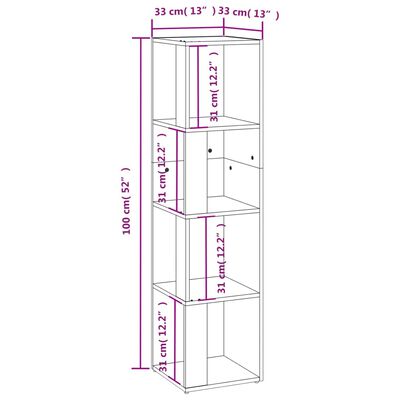 vidaXL Dulap colțar, gri sonoma, 33x33x132 cm, lemn prelucrat