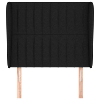 vidaXL Tăblie de pat cu aripioare, negru, 83x23x118/128 cm, textil