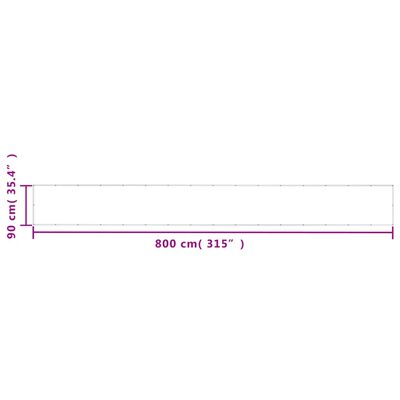 vidaXL Paravan de balcon, albastru, 90x800 cm, 100% poliester oxford