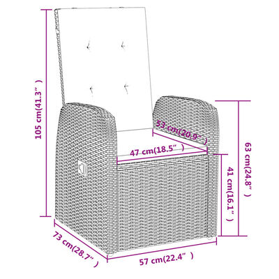 vidaXL Set de mobilier pentru grădină, cu perne, 9 piese, gri