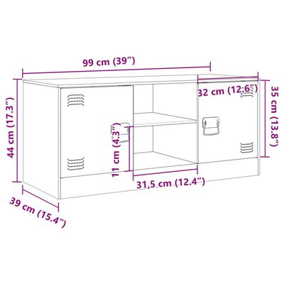 vidaXL Comodă TV, roz, 99x39x44 cm, oțel