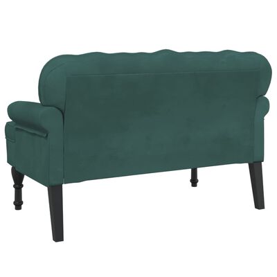 vidaXL Banchetă cu spătar, verde închis, 119,5x64,5x75 cm, catifea