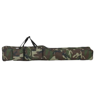 vidaXL Geantă pentru undiță, verde camuflaj, 160 cm, țesătură oxford