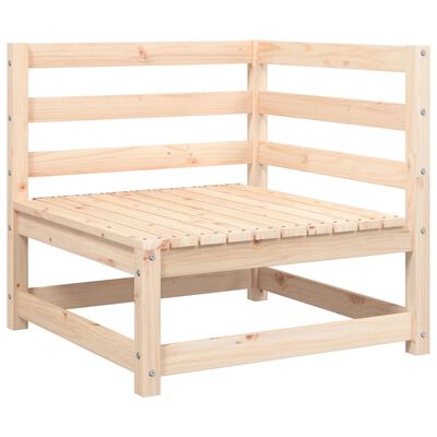 vidaXL Canapea de colț cu perne pentru grădină, lemn masiv de pin