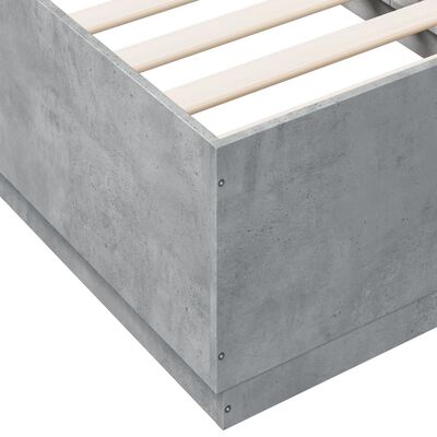 vidaXL Cadru de pat, gri beton, 90x190 cm, lemn prelucrat