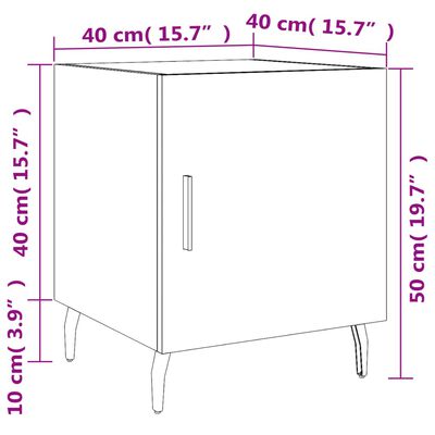 vidaXL Noptiere, 2 buc., negru, 40x40x50 cm, lemn compozit