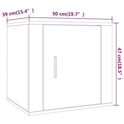 vidaXL Noptiere, 2 buc., alb extralucios, 50x39x47 cm