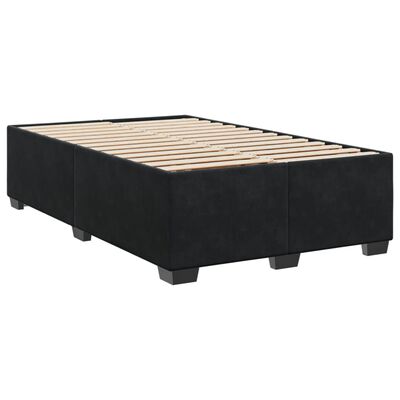 vidaXL Pat box spring cu saltea, negru, 120x190 cm, catifea