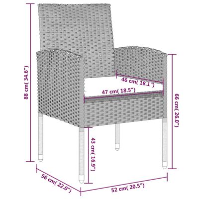 vidaXL Set de mobilier pentru grădină, 7 piese, antracit