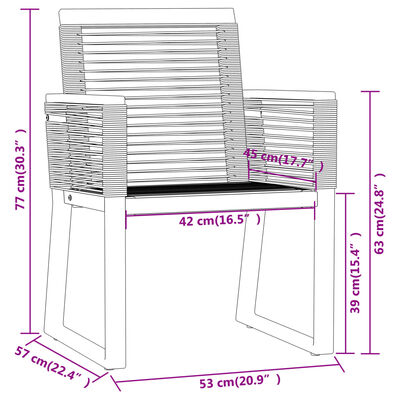 vidaXL Set de mobilier pentru grădină, 3 piese, negru