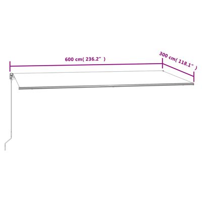 vidaXL Copertină retractabilă automat, portocaliu & maro, 600x300 cm