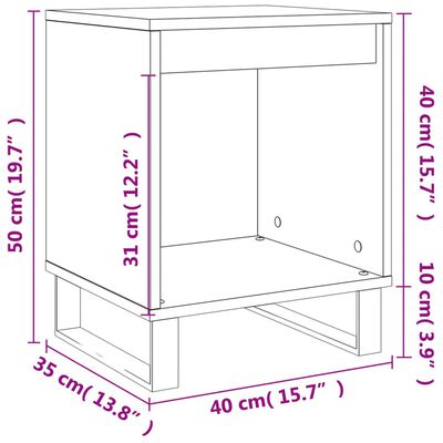 vidaXL Noptiere, 2 buc., negru, 40x35x50 cm, lemn compozit