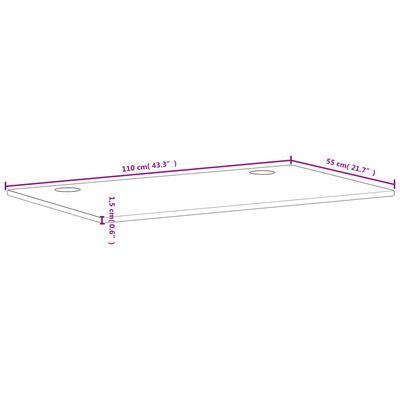 vidaXL Blat de birou, 110x55x1,5 cm, lemn masiv de fag