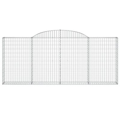 vidaXL Coșuri gabion arcuite 3 buc, 300x30x120/140 cm, fier galvanizat