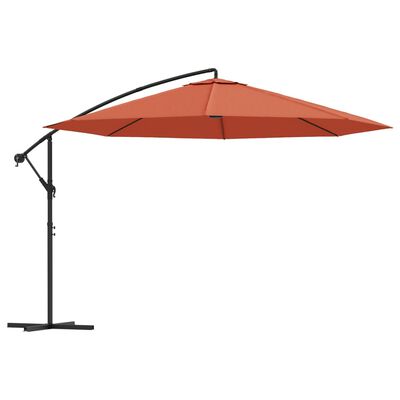 vidaXL Umbrelă suspendată, stâlp din aluminiu, 350 cm, teracota