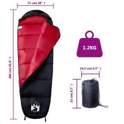 vidaXL Sac de dormit tip mumie pentru adulți de camping, 3 anotimpuri