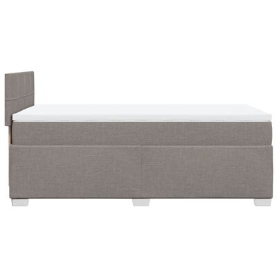 vidaXL Pat box spring cu saltea, gri taupe, 90x190 cm, textil