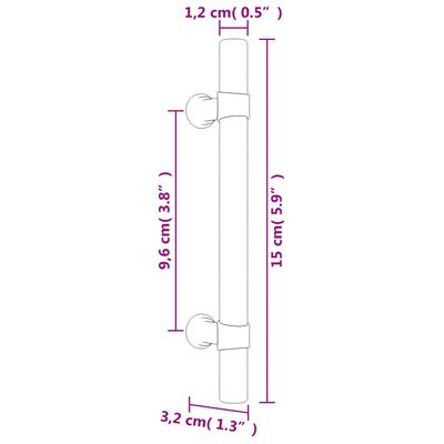 vidaXL Mânere de dulap, 20 buc., negru, 96 mm, oțel inoxidabil