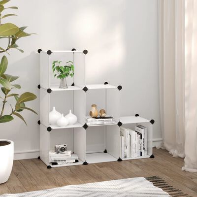 vidaXL Organizator cub de depozitare, 6 cuburi, transparent, PP