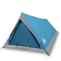 vidaXL Cort camping pentru 2 persoane, albastru, impermeabil