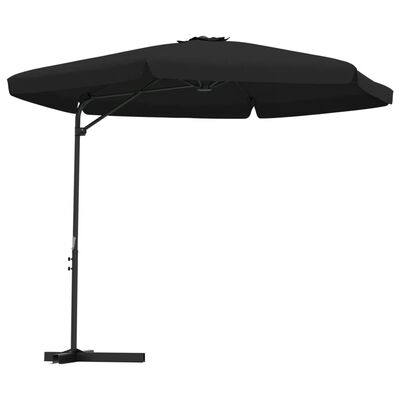 vidaXL Umbrelă de soare de grădină, stâlp din oțel, negru, 300 cm