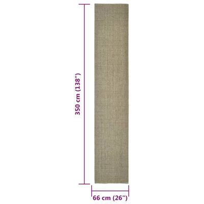 vidaXL Covor din sisal pentru stâlp de zgâriat, gri taupe, 66x350 cm