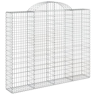 vidaXL Coș gabion arcuit, 10 buc, 200x30x160/180 cm, fier galvanizat