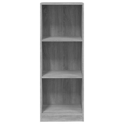 vidaXL Bibliotecă cu 3 niveluri gri sonoma 40x24x109 cm lemn compozit