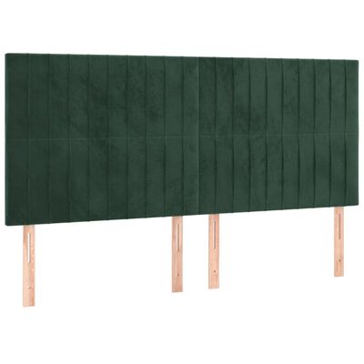 vidaXL Pat box spring cu saltea, verde închis, 160x200 cm, catifea