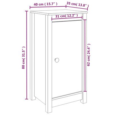 vidaXL Servante, 2 buc., 39x35x80 cm, lemn masiv de pin