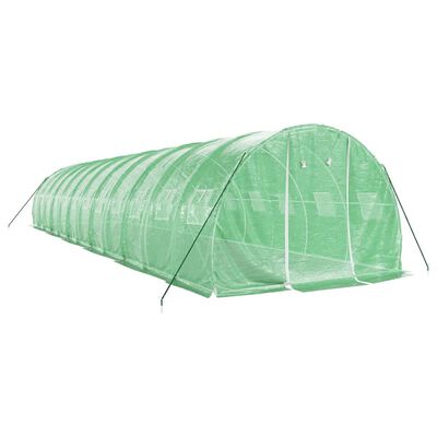 vidaXL Seră cu cadru din oțel, verde, 36 m², 12x3x2 m