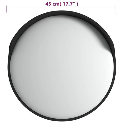 vidaXL Oglindă de trafic convexă exterior, negru, Ø45 cm, policarbonat