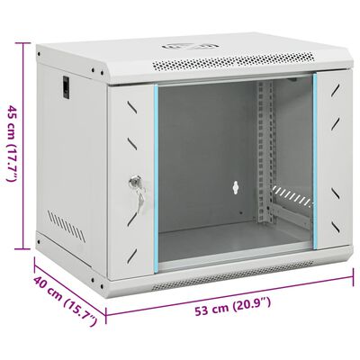 vidaXL Dulap de server montat pe perete, 9U, 19" IP20, 53x40x45 cm