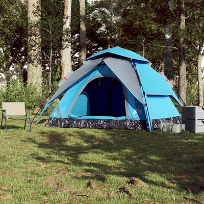 vidaXL Cort de camping cupolă 5 persoane, setare rapidă, albastru