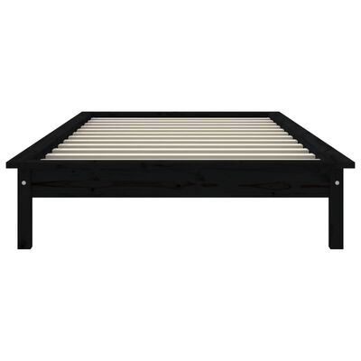 vidaXL Cadru de pat, negru, 90x190 cm, single, lemn masiv de pin