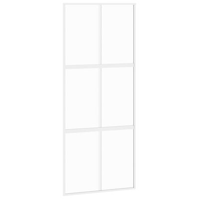 vidaXL Ușă glisantă, alb, 90x205 cm, sticlă securizată/aluminiu