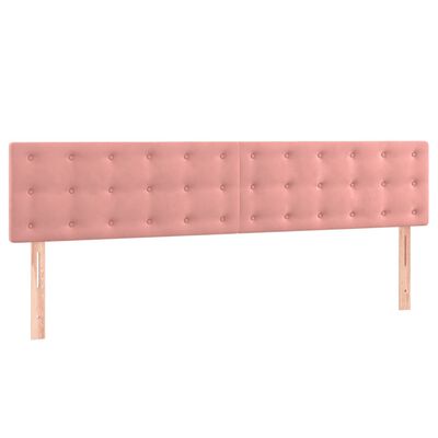 vidaXL Pat box spring cu saltea, roz, 200x200 cm, catifea